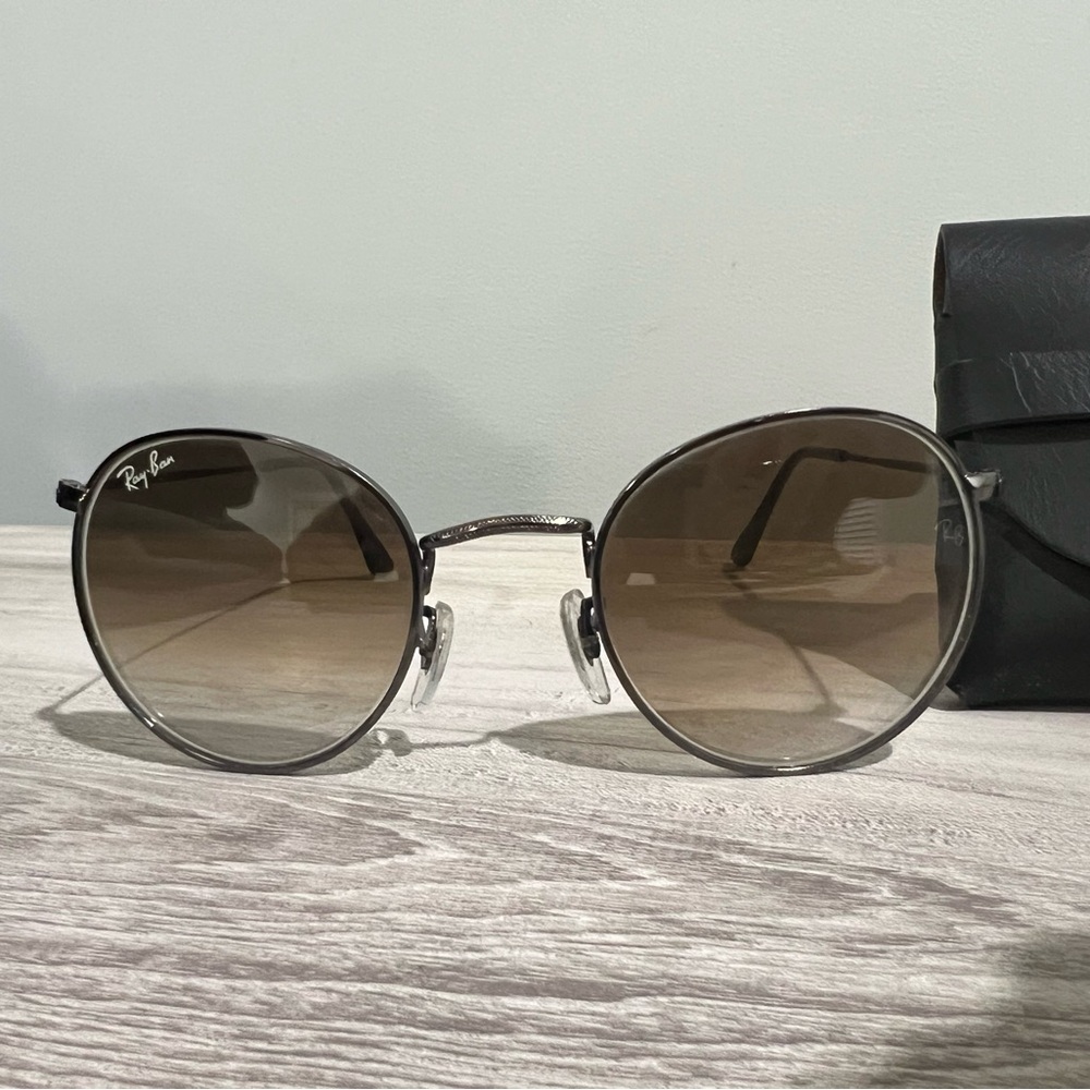 Ray-Ban Women’s Round Metal Sunglasses — Brown Gradient Lenses
